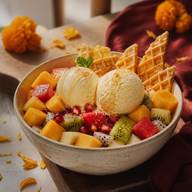 Fruit Bowl with Ice Cream
